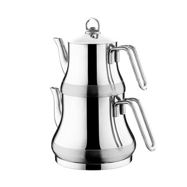 AKDENİZ SAFİR ORTA BOY METAL KULPLU 304 KALİTE PASLANMAZ ÇAYDANLIK