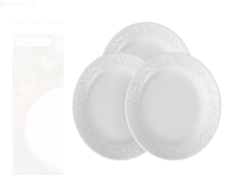 GÜRAL PORSELEN BAHAR DALI 22 CM YEMEK TABAK 6 ADET