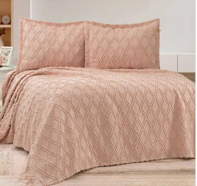 GOLDEN HOME CAROLİNA ÇİFT KİŞİLİK YASTIKLI PİKE PUDRA