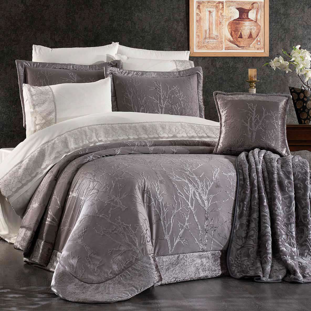 GOLDEN HOME EMİLİA 11 PARÇA GELİN  ÇEYİZ SETİ GRİ