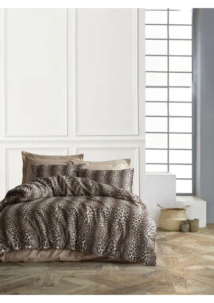 SNOW HOME CONSEPT ÇİFT KİŞİLİK NEVRESİM TAKIMI LEOPAR DESEN