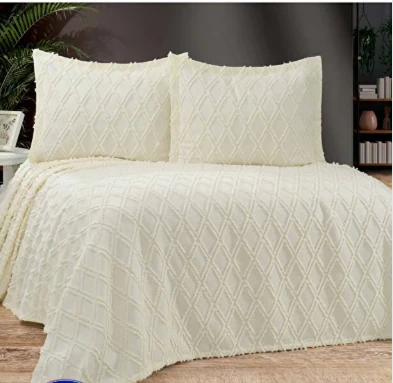 GOLDEN HOME CAROLİNA TEK KİŞİLİK YASTIKLI PİKE EKRU