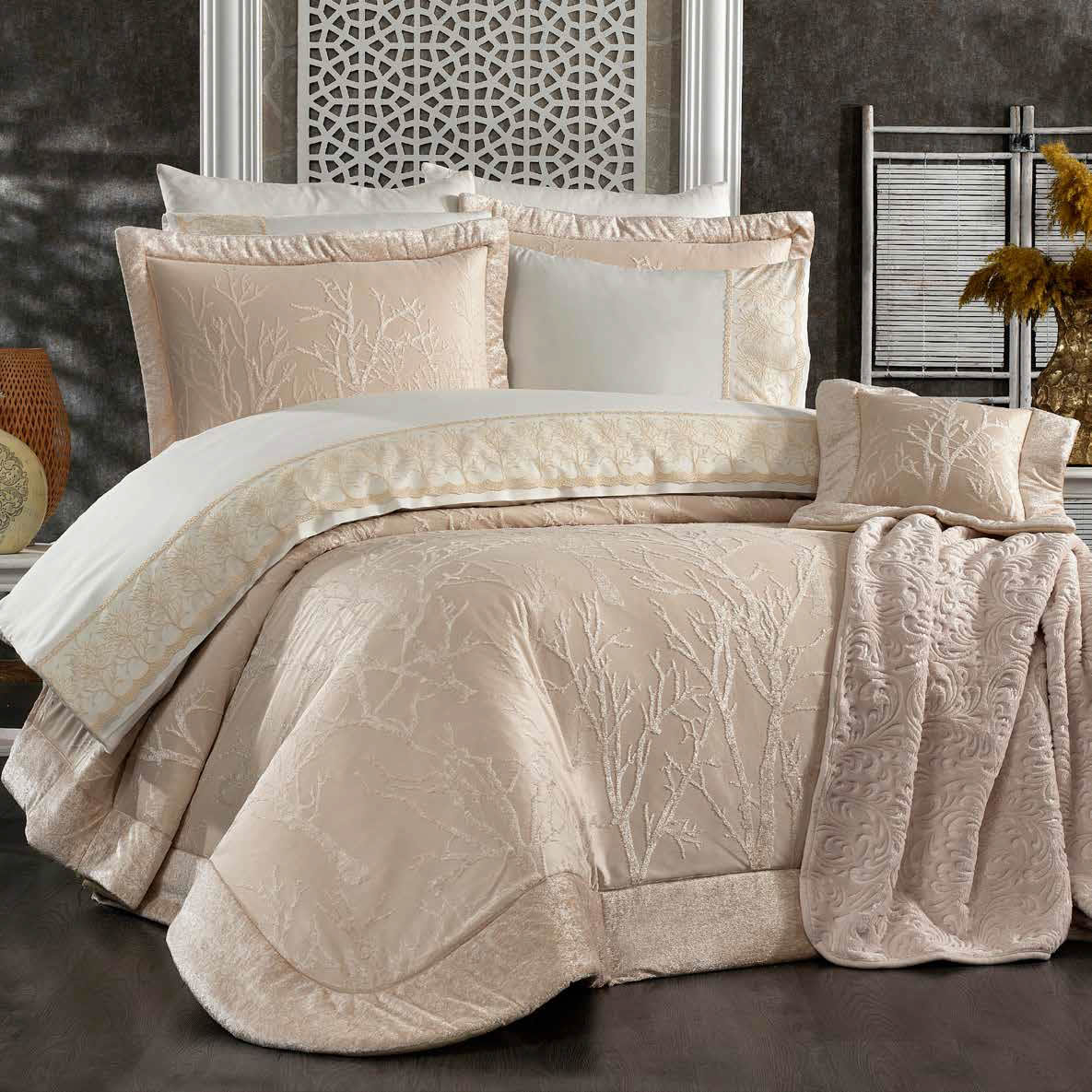 GOLDEN HOME EMİLİA 11 PARÇA GELİN  ÇEYİZ SETİ KAPİÇİNO