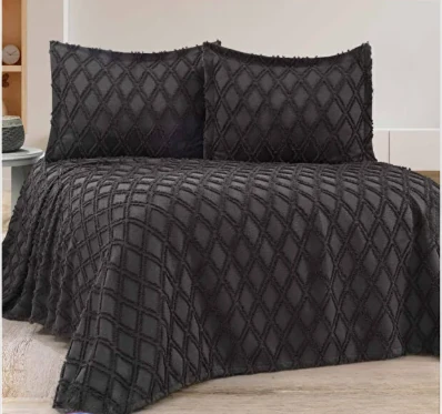 GOLDEN HOME CAROLİNA ÇİFT KİŞİLİK YASTIKLI PİKE ANTRASİT