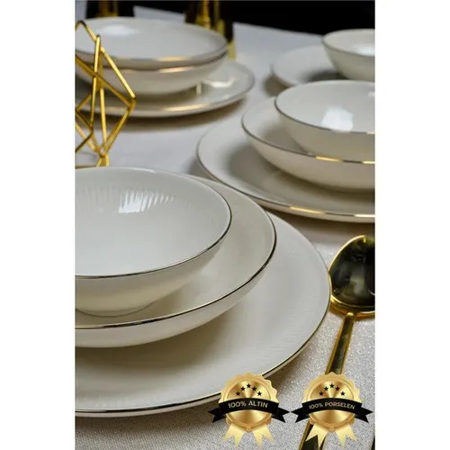 FARİKA FİF GOLD MODEL 24 PARÇA PORSELEN YEMEK TAKIMI