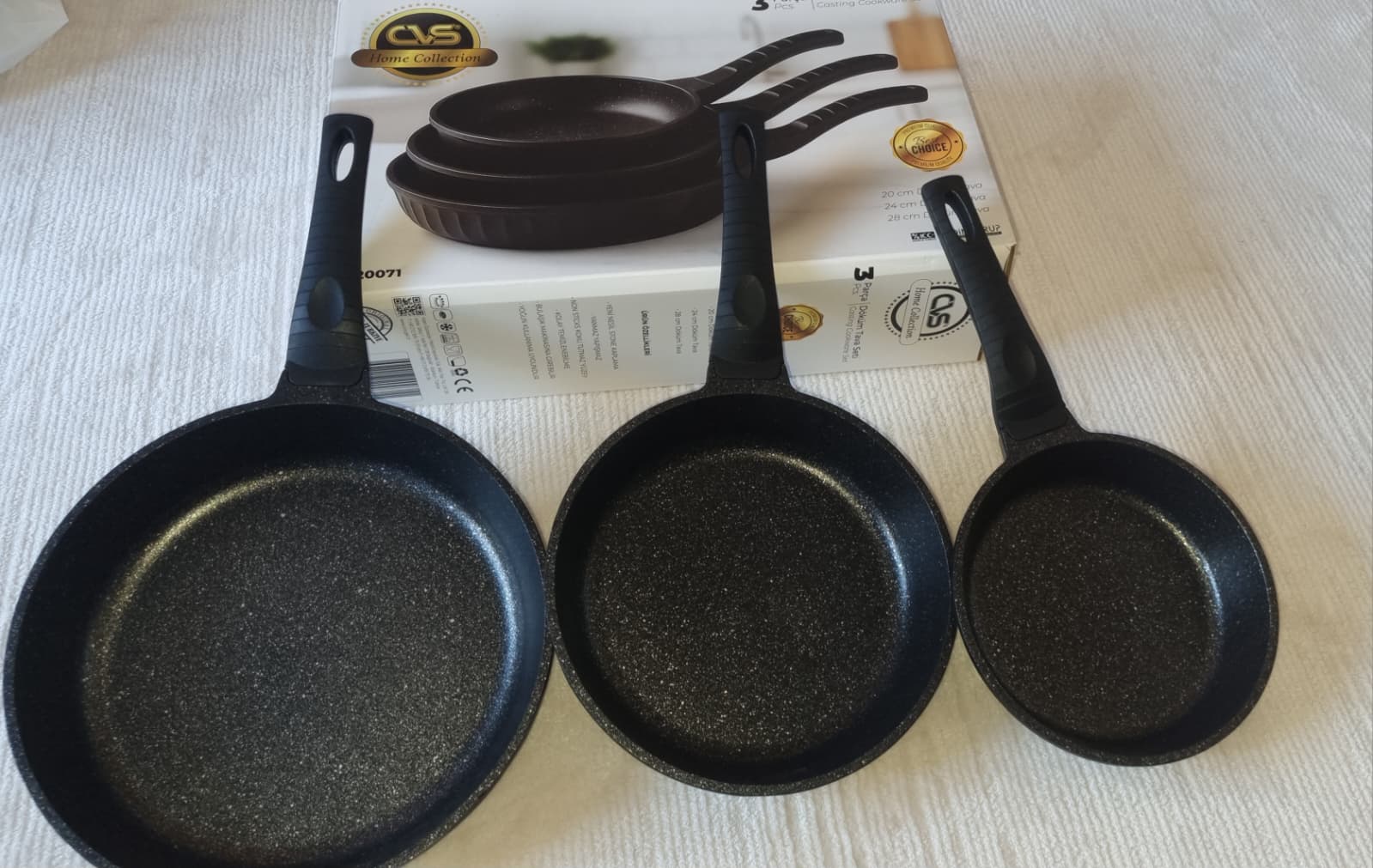 CVS 3 LÜ DÖKÜM GRANİT KAPLAMA TAVA SETİ