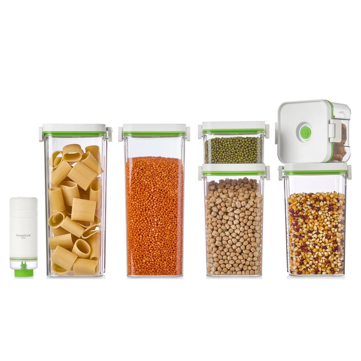 Respirox Vakumlu Saklama Kabı Seti 6Lı Şarjlı Otomatik Pompalı