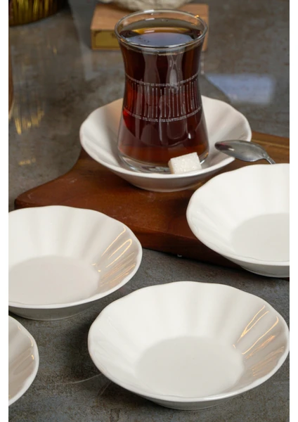 FARİKA SADE 6 ADET PORSELEN ÇAY TABAĞI 11 CM