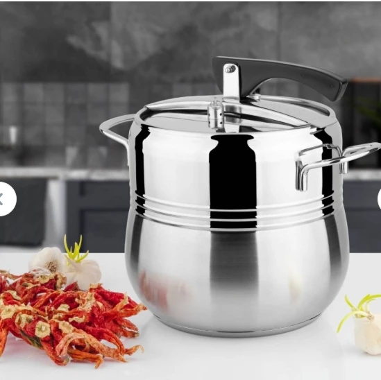 LİNES SİLVER  8 LİTRE YAY KAPAK  DÜDÜKLÜ TENCERE PASLANMAZ ÇELİK