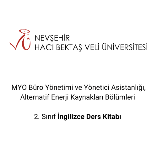 MYO Büro Yönetimi ve Yönetici Asistanlığı, Alternatif Enerji Kaynakları Bölümleri 2. Sınıf İngilizce Ders Kitabı 