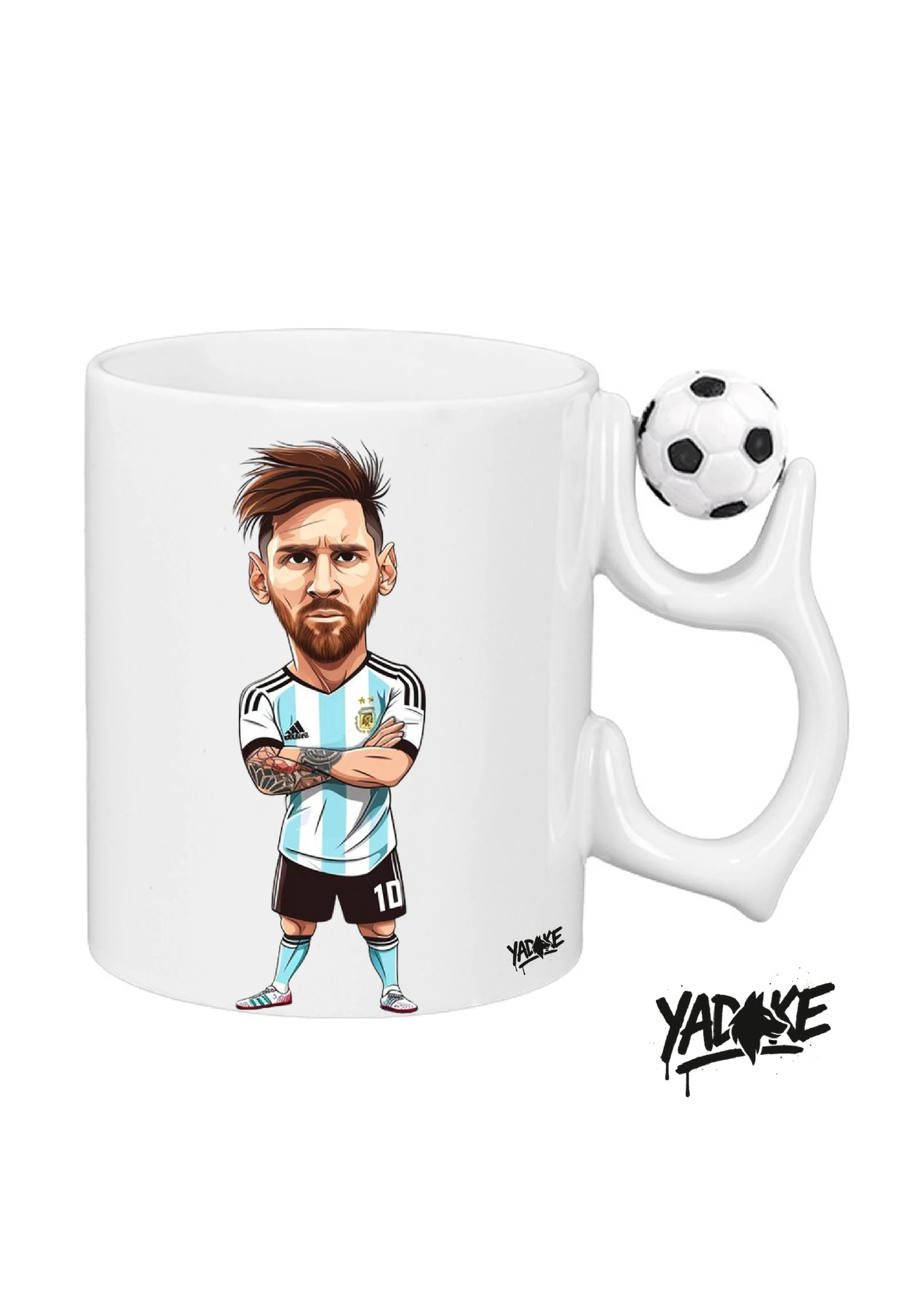 Messi Porselen Futbol Topu Kuluplu Kupa