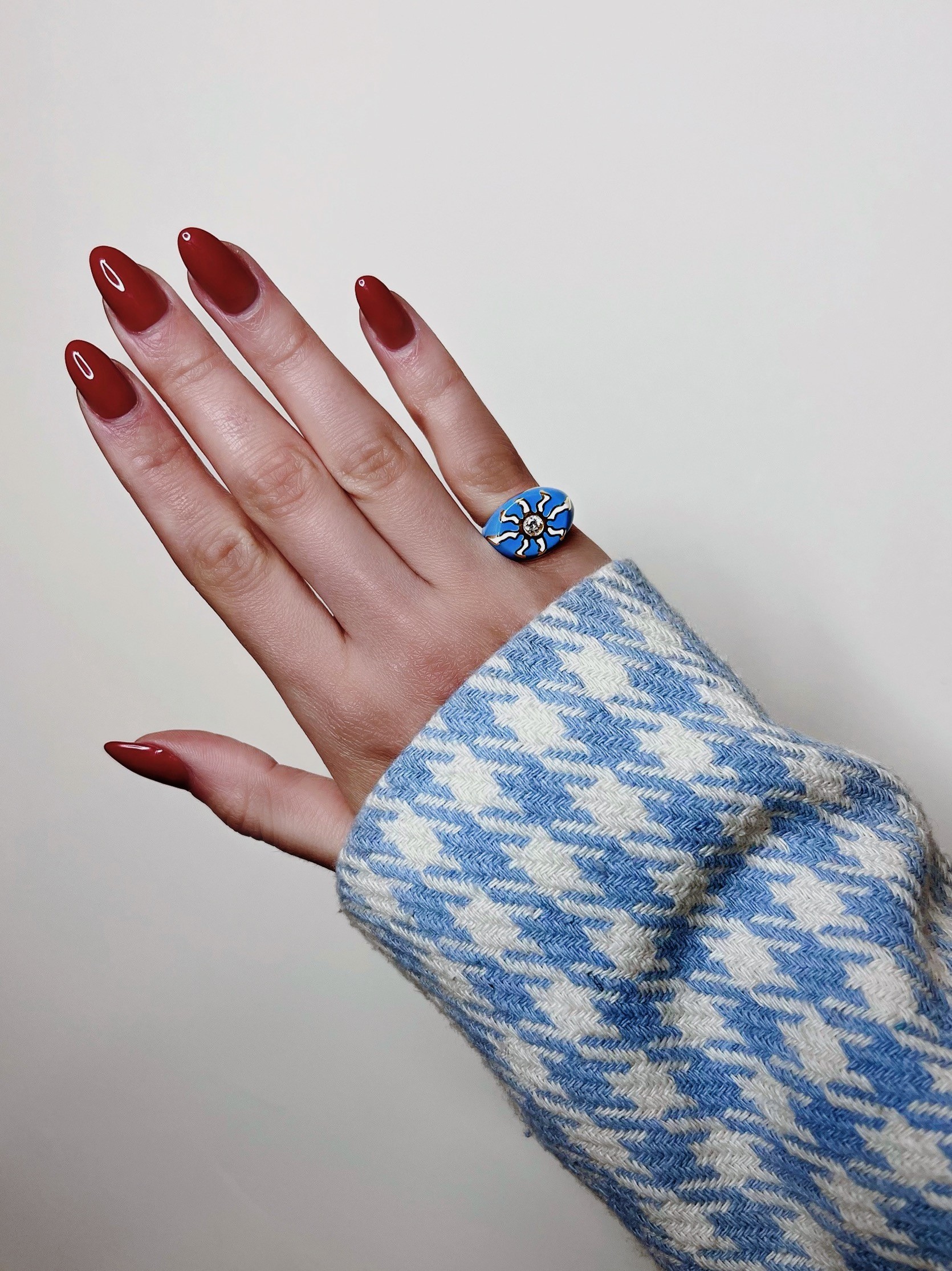 Piovere Blue Enamel Ring