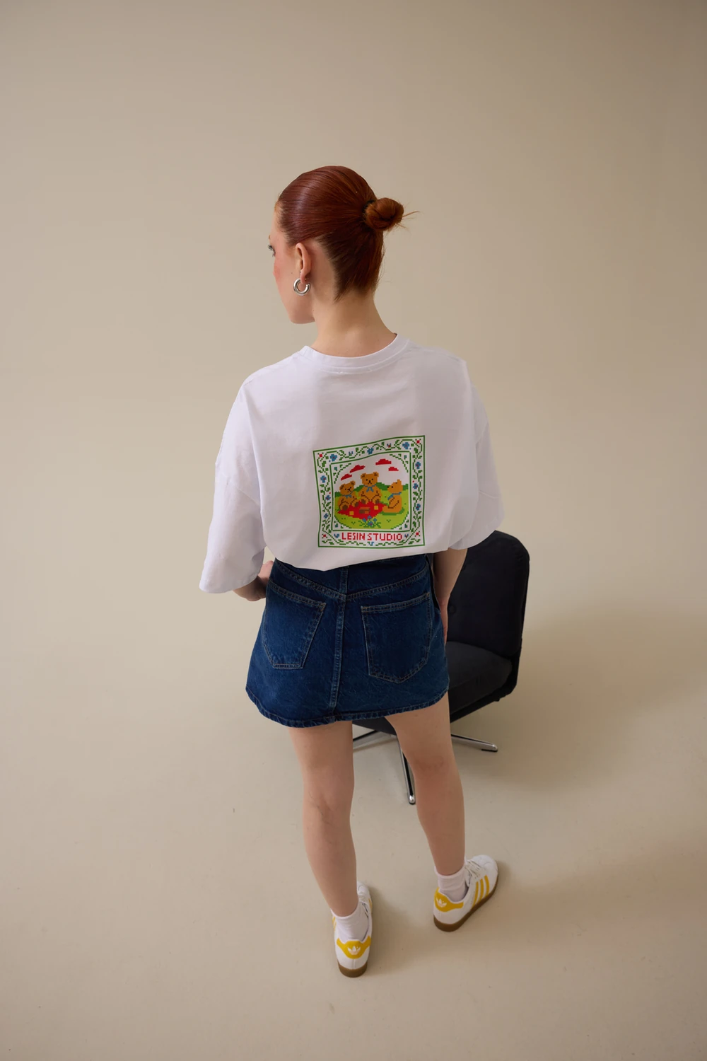 Bal Gang Baskılı Oversize Tişört