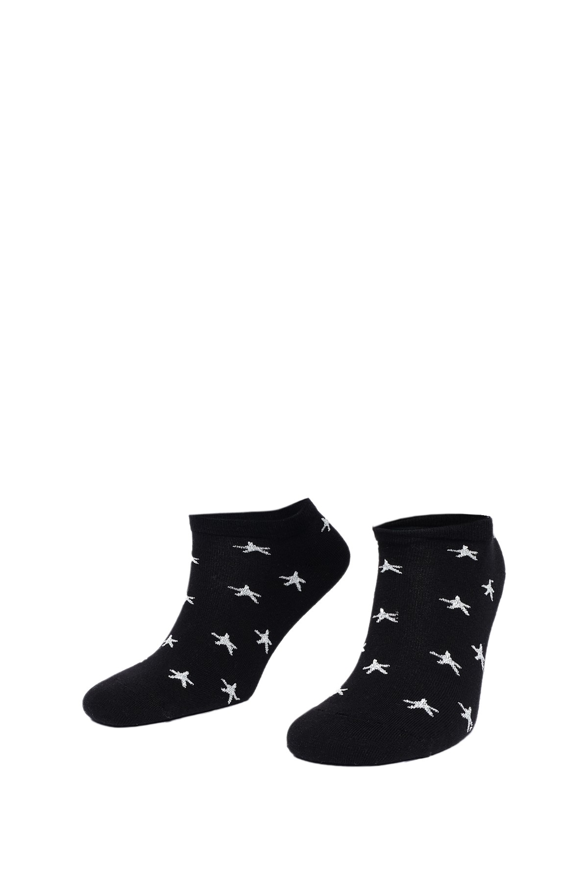 Aytuğ Women’s Cotton Sneaker Socks – 12-Pack with Star Embossed Design in 3 Colors