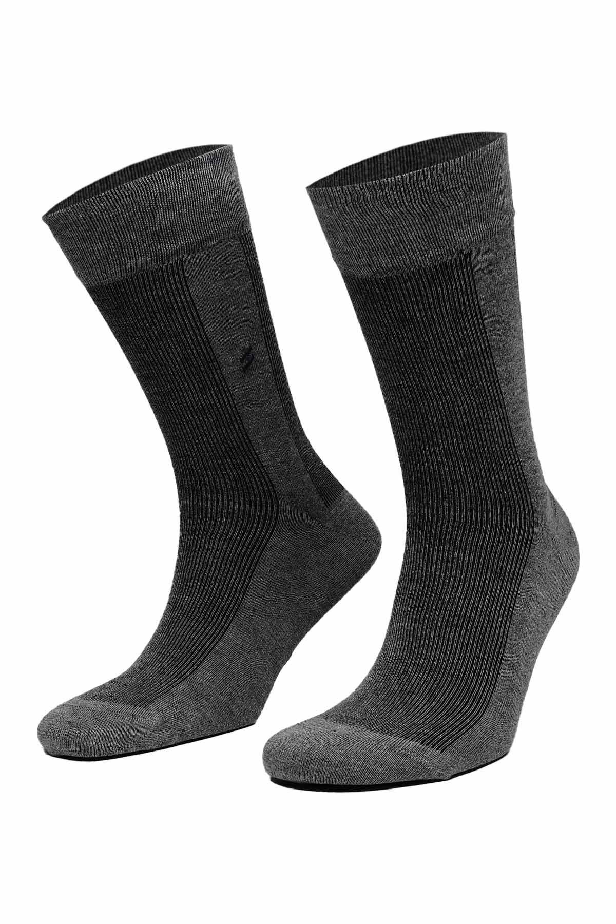 12 Pairs of Aytuğ Modal Dress Socks – Striped Elegance in Assorted Colors