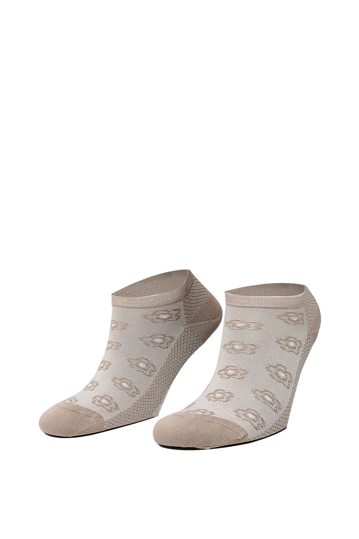 Aytuğ Women’s Bamboo Sneaker Socks – 12-Pack in 3 Soft Colors with Floral Pattern