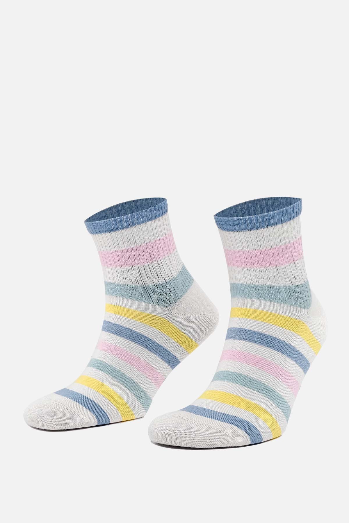 Aytuğ Women’s Bamboo Sneaker Socks – 12-Pack of Colorful-Stripe Invisible Socks