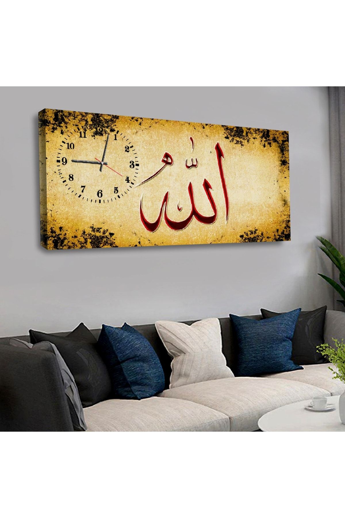 Zevahir 120x60 Cm Saatli Kanvas Tablo Kvs133