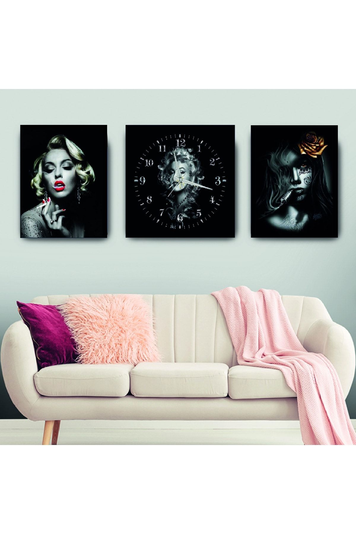 Marilyn Monroe Mdf Tablo Ve Saat Kombin