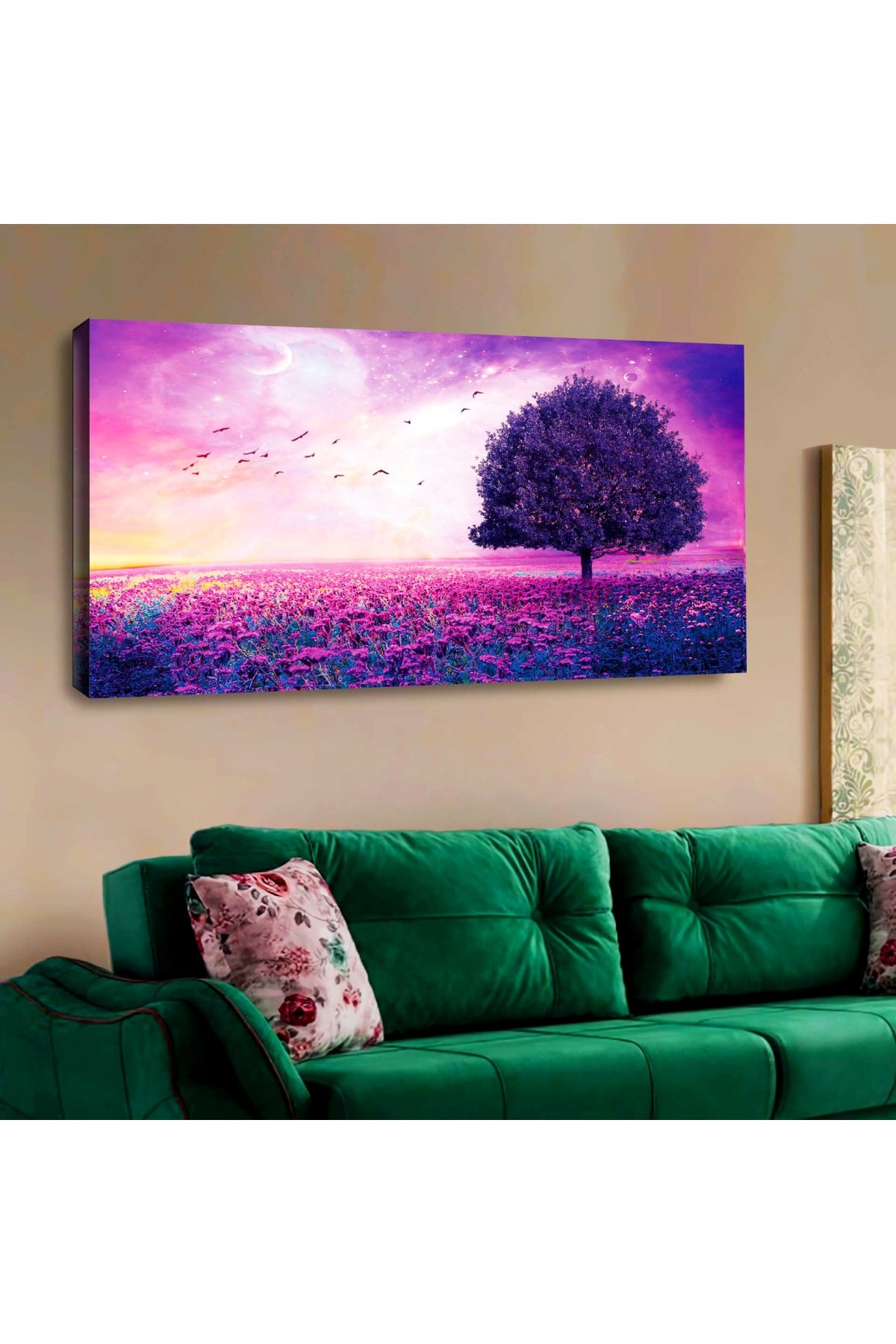 Canlı Sanat Tablosu Ahşap Şase Dijital Baskı Kanvas Üst Kalite Baskı Tablo 120X60Cm