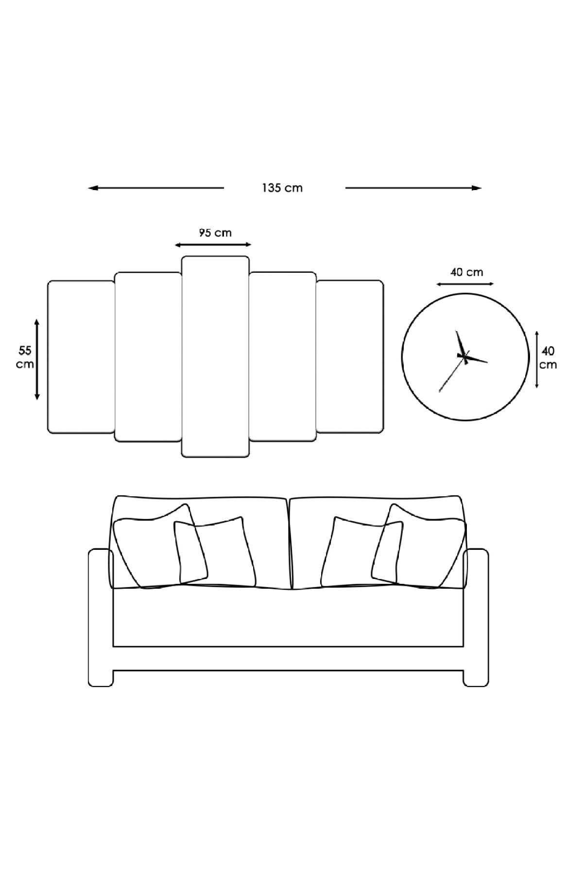 Altılı Mdf Amazon Ormanı Saatli Tablo Seti