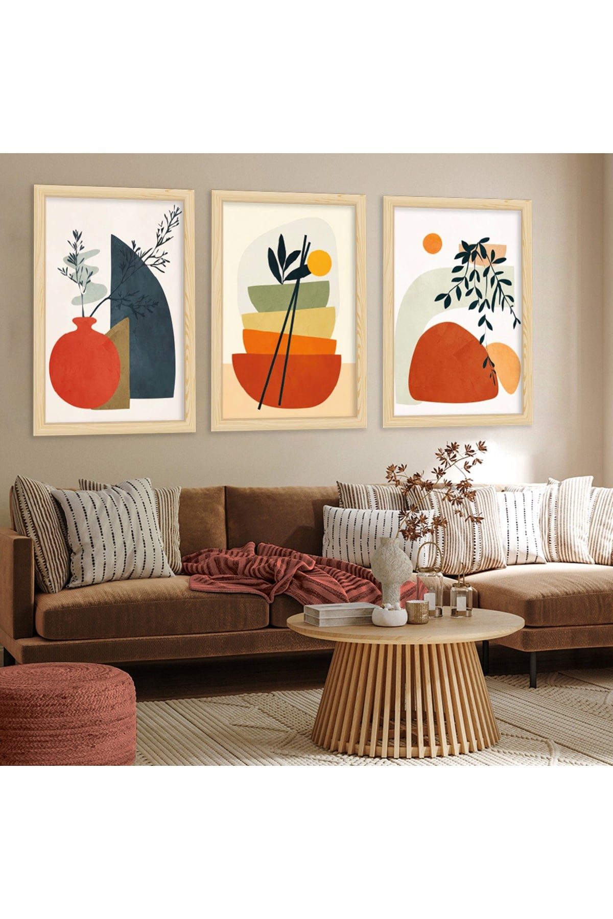 Ahşap Çerçeveli Yüksek Kaliteli UV Baskı Renkli Modern Tablo