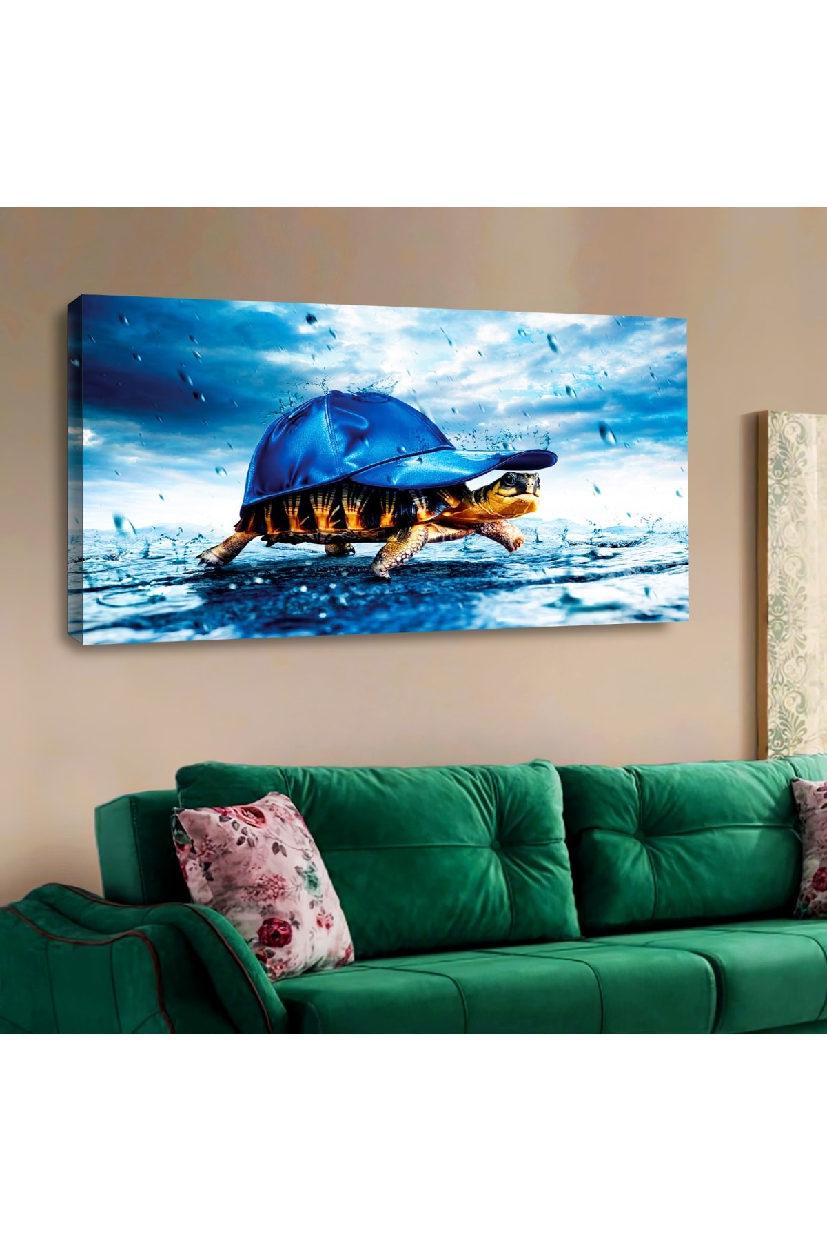 Renkli Duvar Tablo Dayanıklı Ahşap Şase Dijital Baskı Kanvas Tablo 120X60Cm