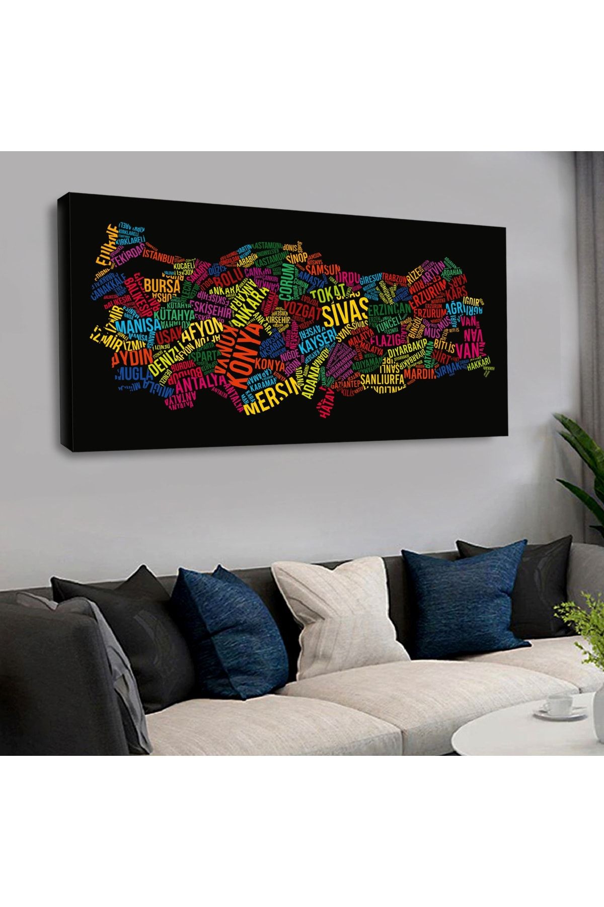 120 X 60 Cm Kanvas Türkiye Haritası Tablo
