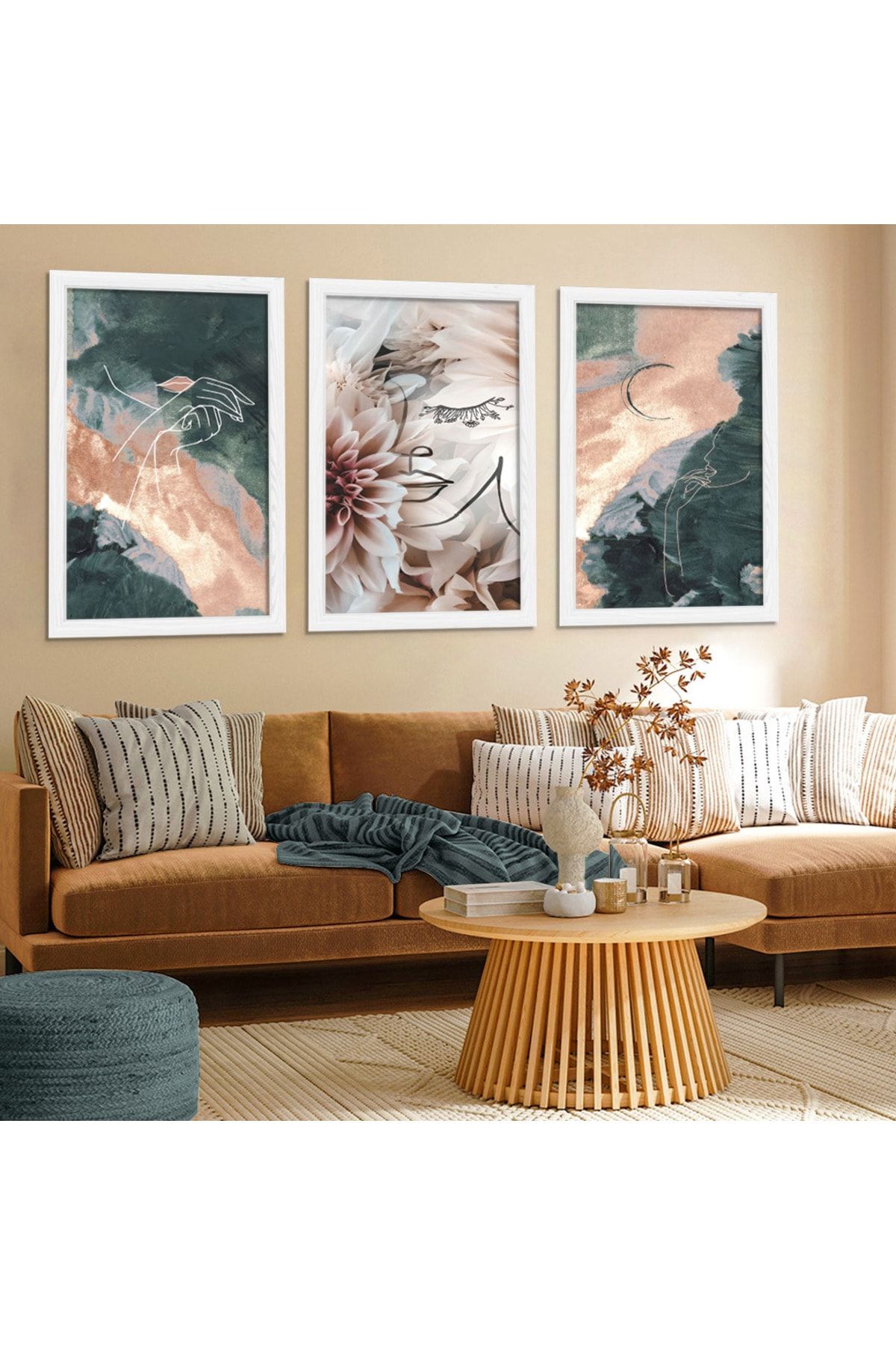 Beyaz Ahşap Çerçeveli Modern Çizim Tablo