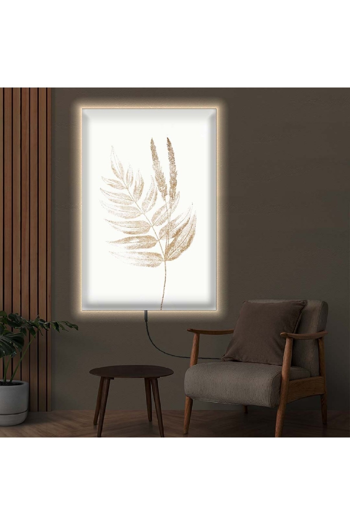 Sanat Tablosu Ledli Çiçek Desen Ahşap Şase Dijital Baskı Kanvas Tablo 70X100Cm