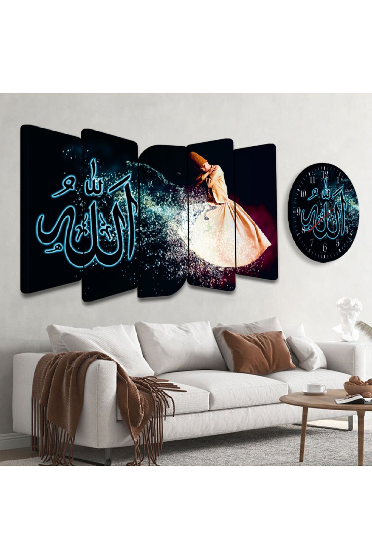 Yüksek Kalite Uv Baskı Semazen Ve Allah Lafzı Dini