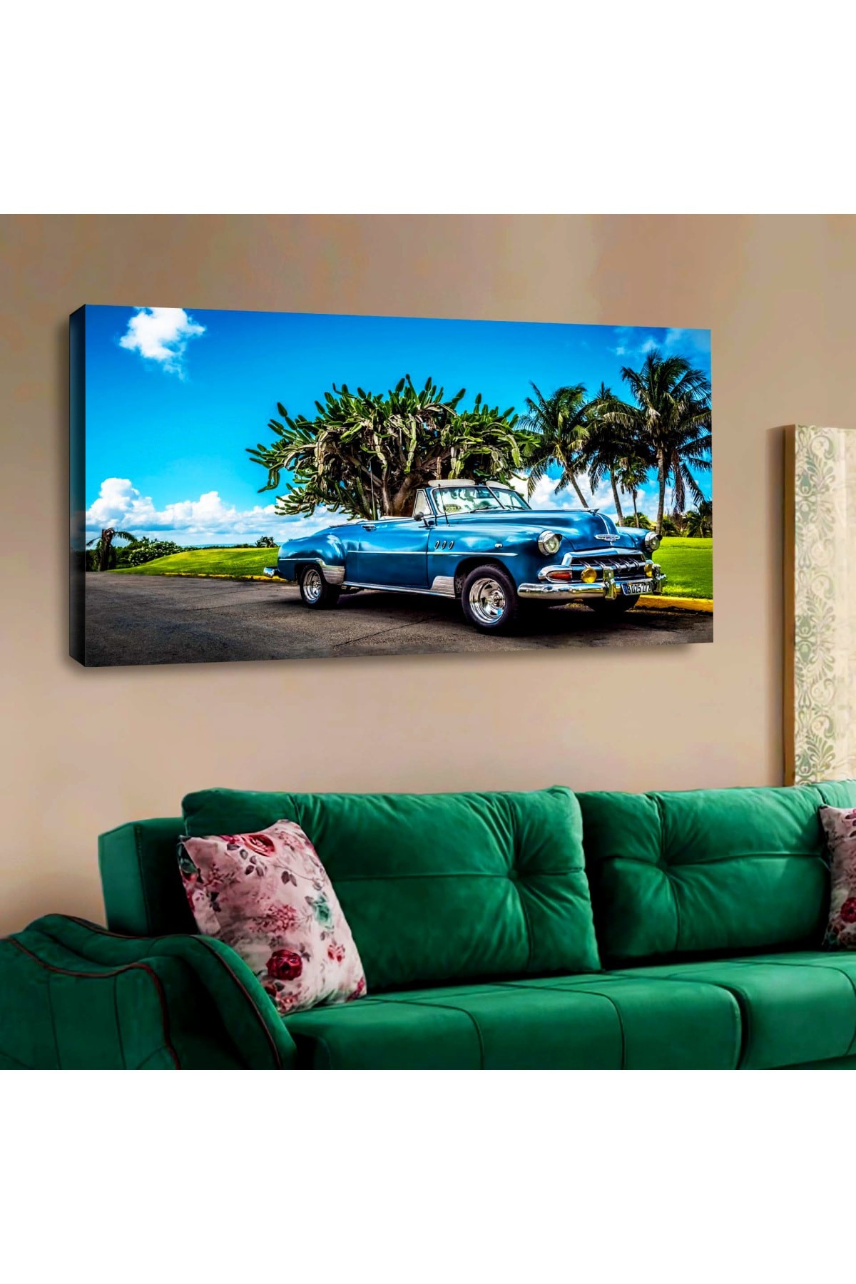 Minimal Tasarım Dayanıklı Ahşap Şase Dijital Baskı Kanvas Tablo 120X60Cm