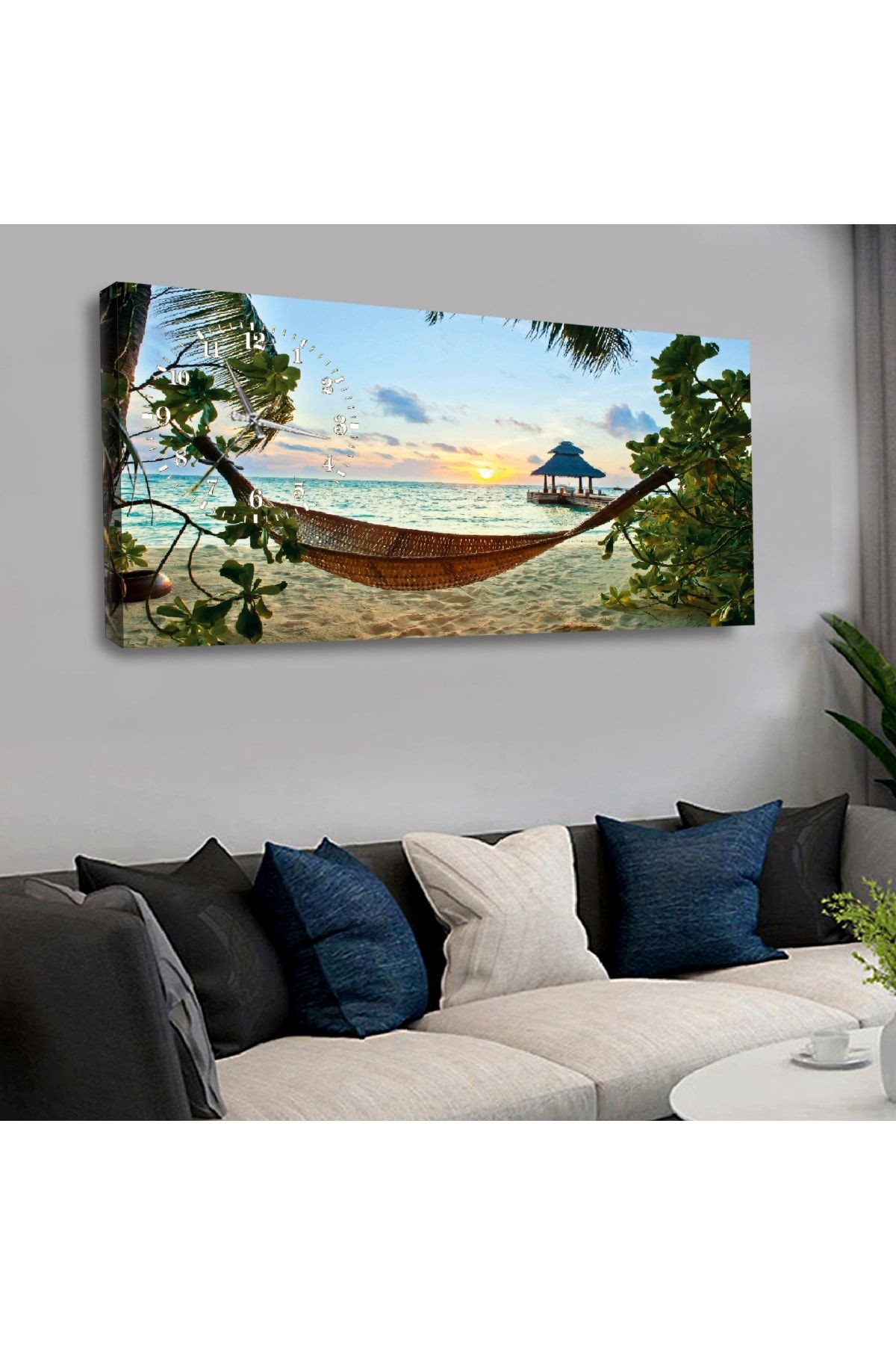 Zevahir 120x60 Cm Saatli Kanvas Tablo Kvs146