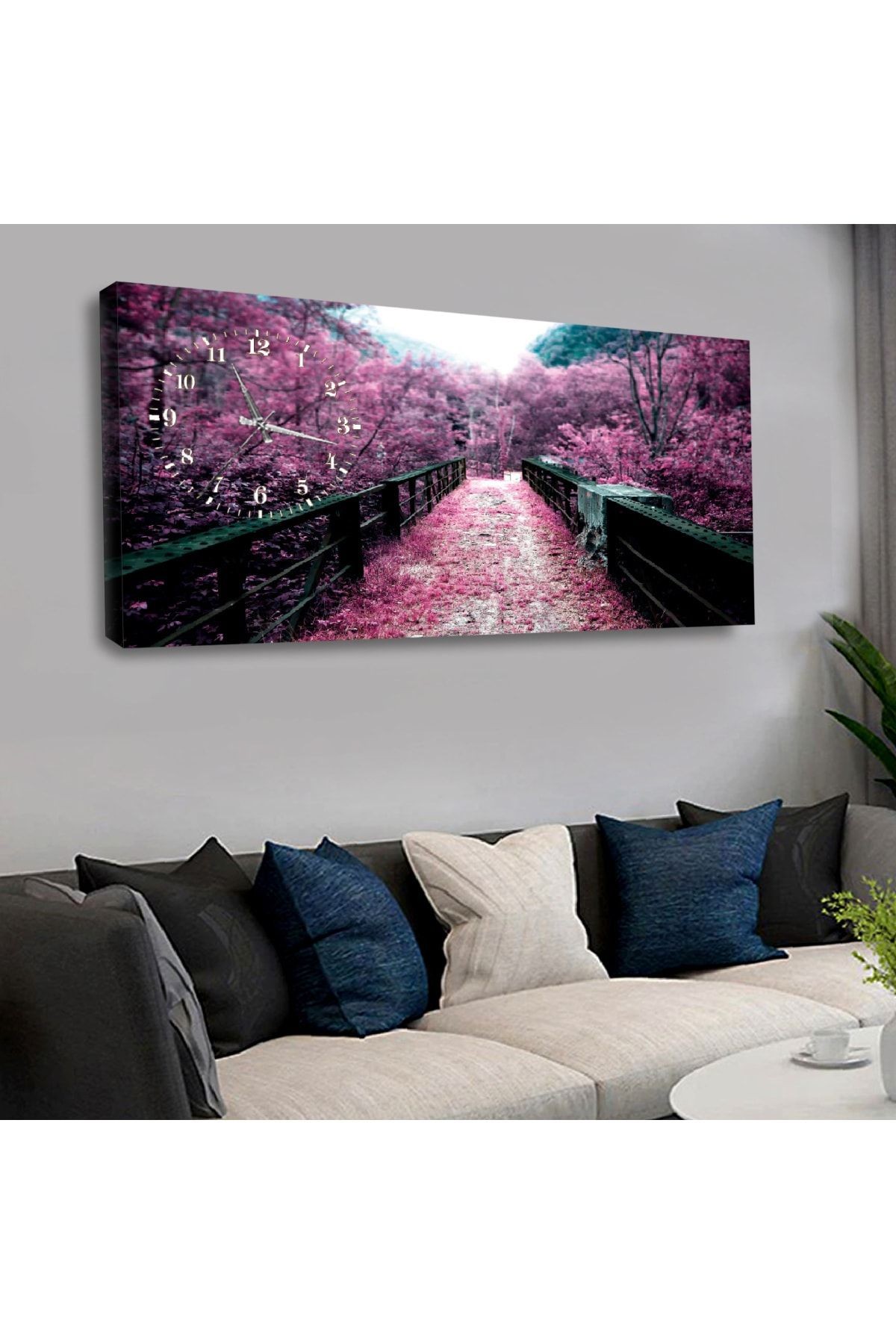 Zevahir 120x60 Cm Saatli Kanvas Tablo Kvs152