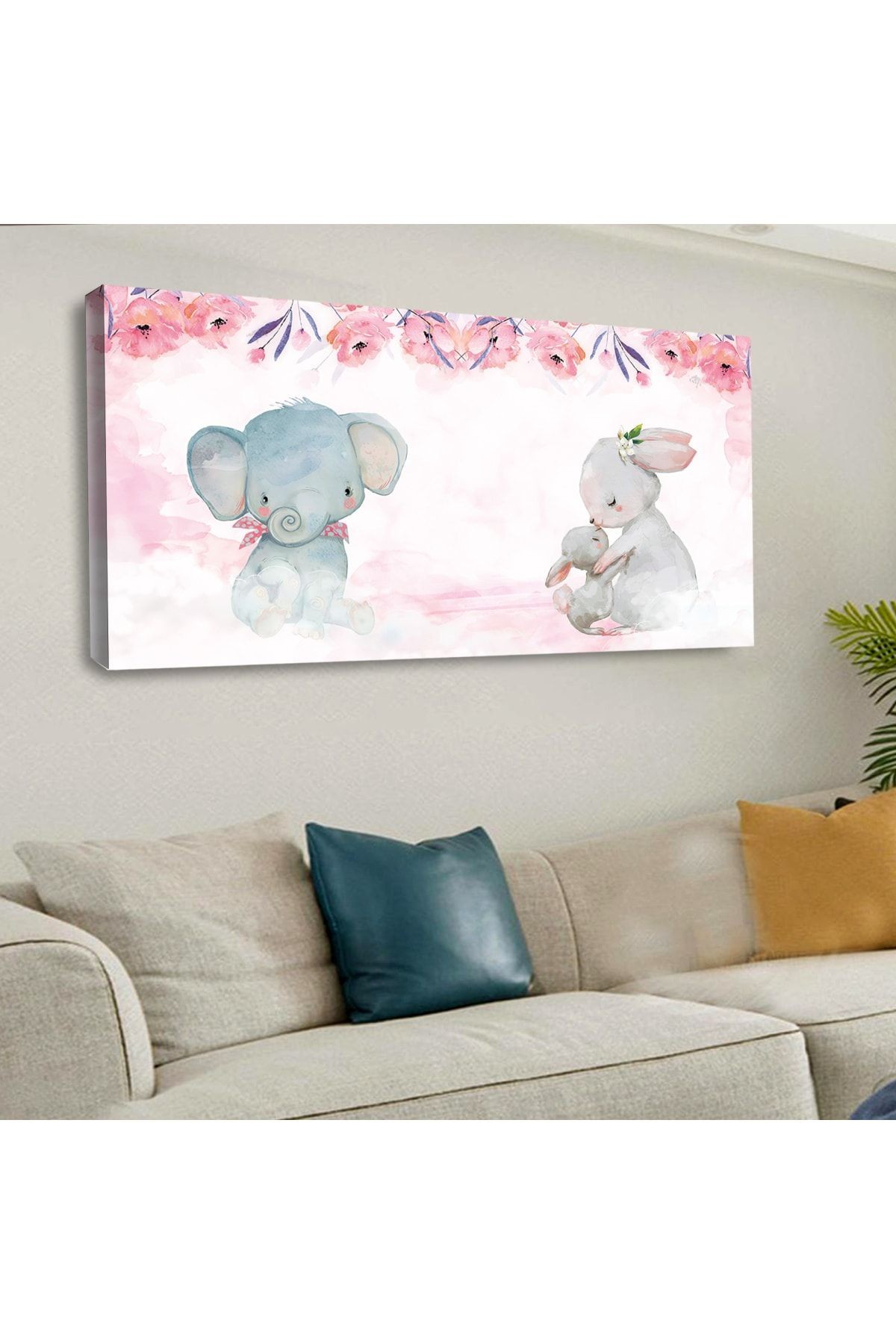 120 X 60 Cm Kanvas Renkli Çocuk Odası Tablosu