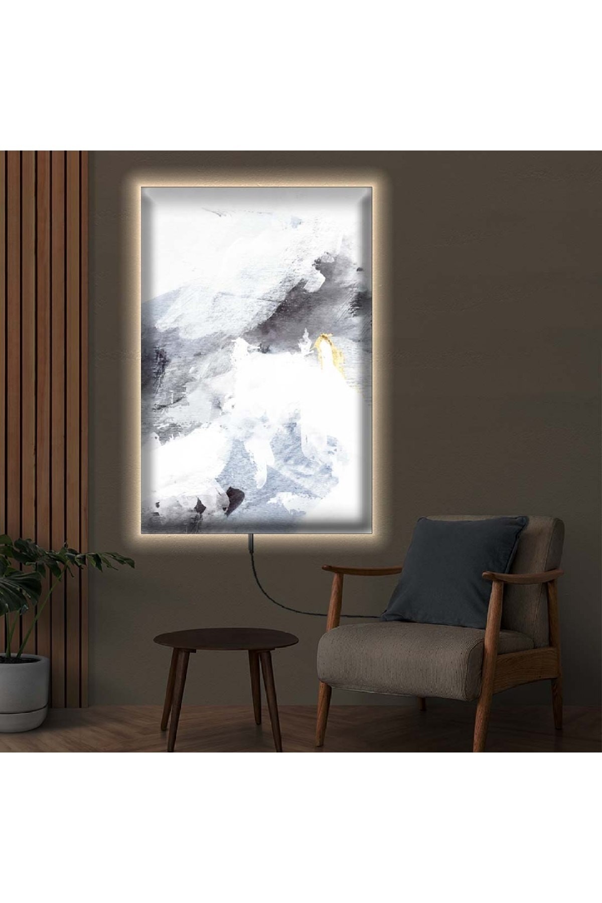 Minimalist Ledli Soyut Desen Dijital Baskı Kanvas Tablo 70X100Cm