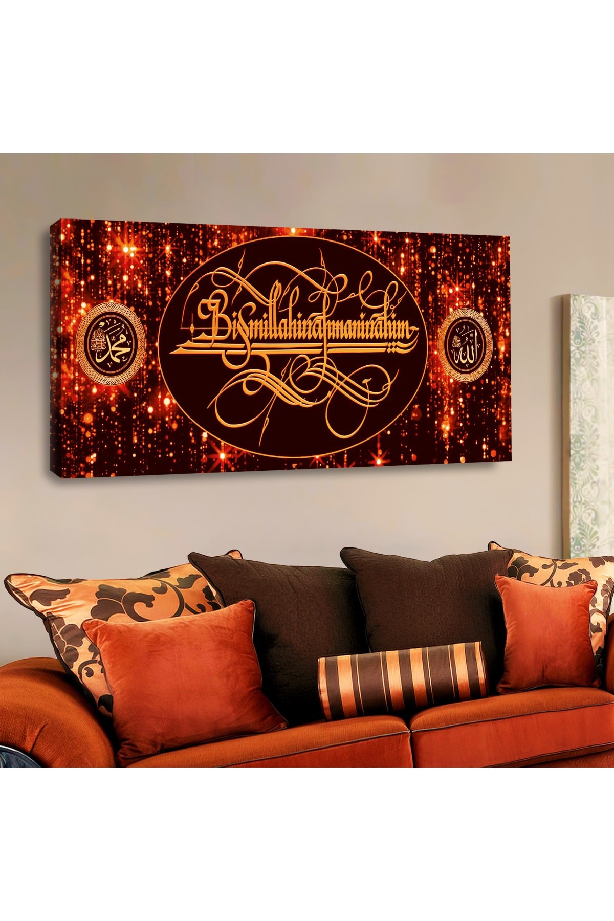 Oturma Odası Tablosu Ahşap Şase Dijital Baskı Kanvas Tablo 120X60Cm