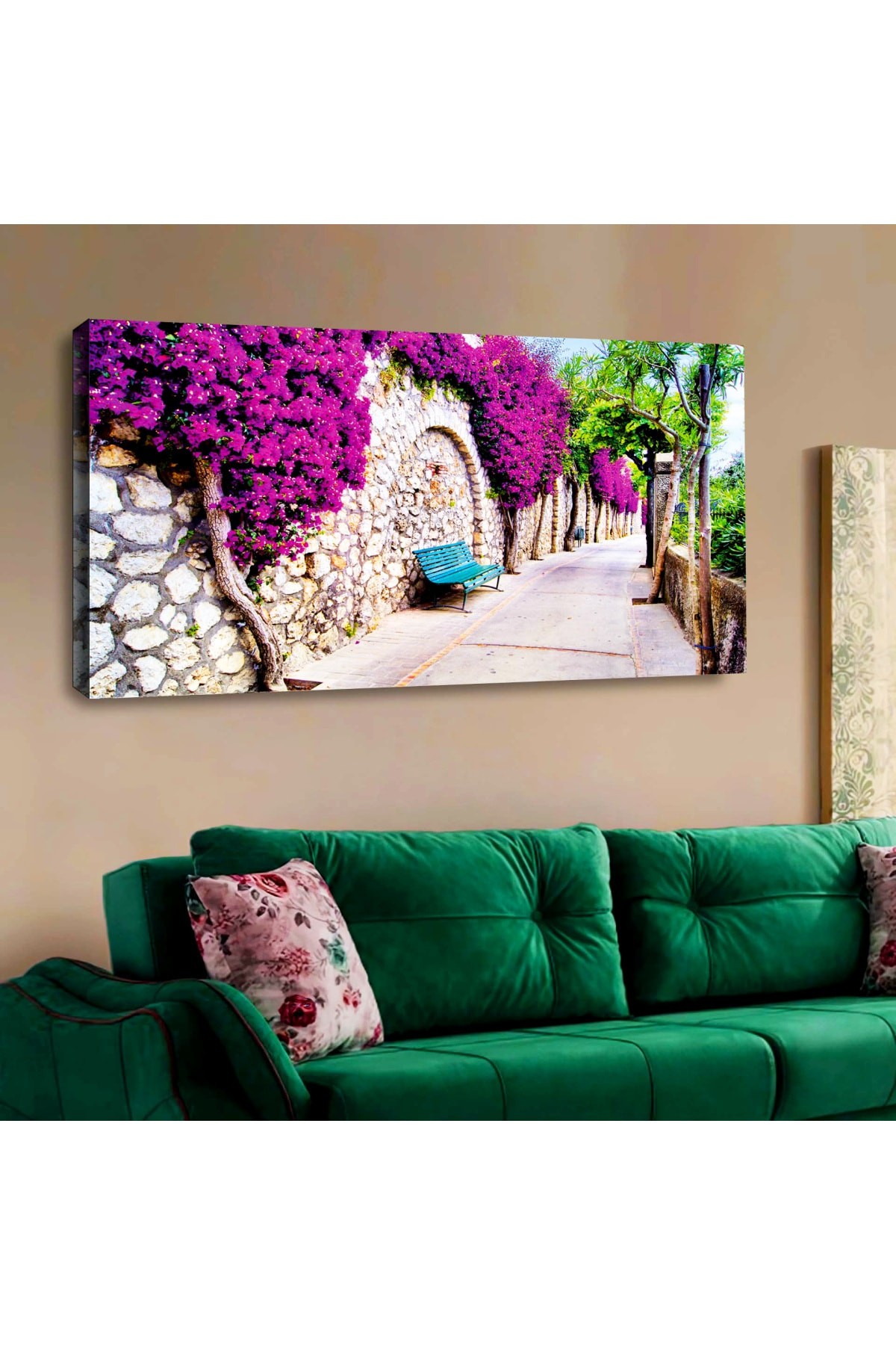 Oturma Odası Tablosu Dayanıklı Ahşap Şase Dijital Baskı Kanvas Tablo 120X60Cm