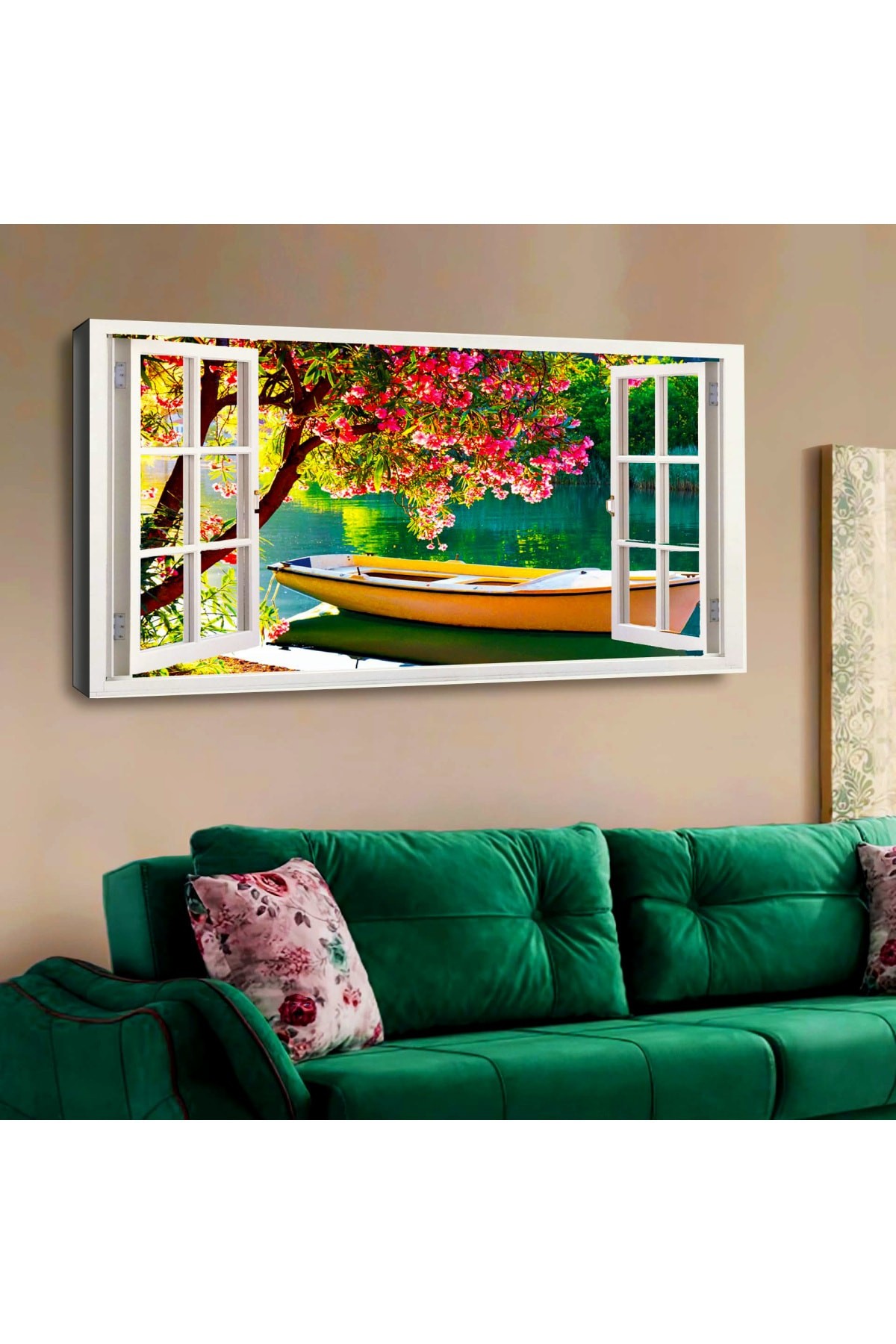Tasarım Duvar Sanatı Dayanıklı Ahşap Şase Dijital Baskı Kanvas Tablo 120X60Cm