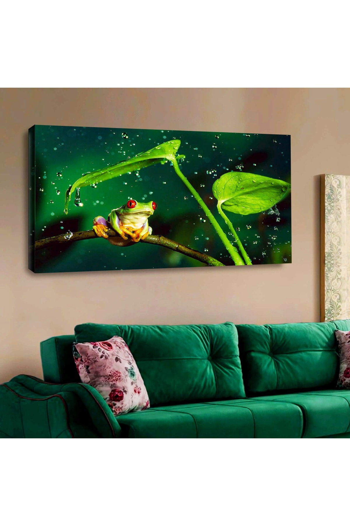 Renkli Minimal Tablo Ahşap Şase Dijital Baskı Kanvas Solmaz Tablo 120X60Cm