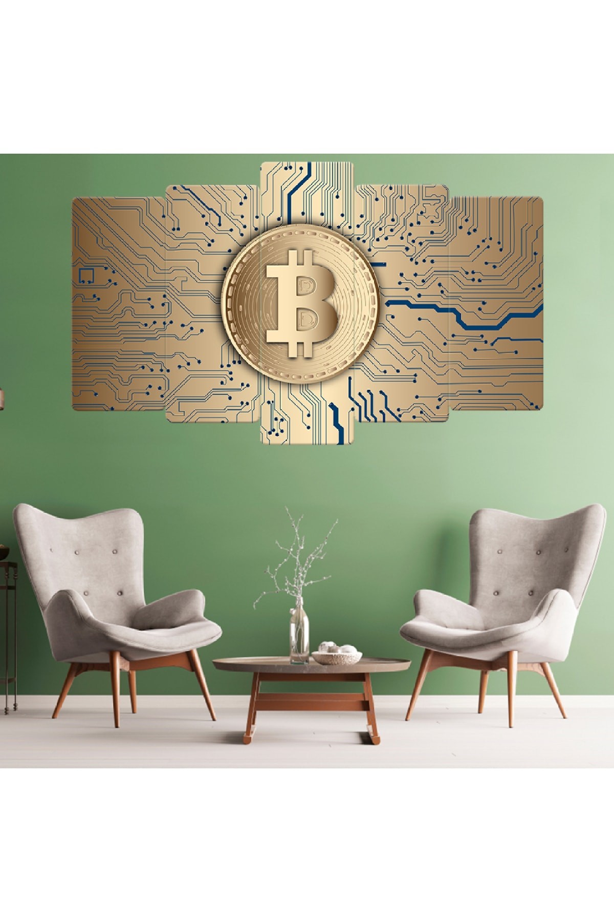 Bitcoin Ekstra Dayanıklı Solmaz MDF Tablo