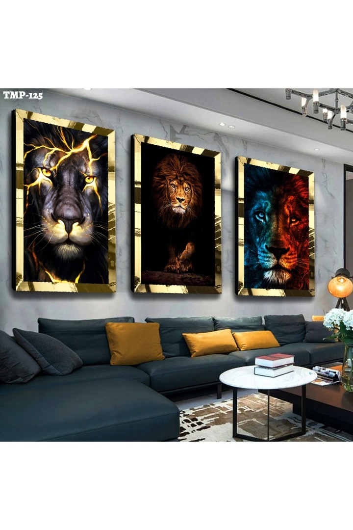 Aslan Gold Pleksili Saat Ve Solmaz MDF Tablo