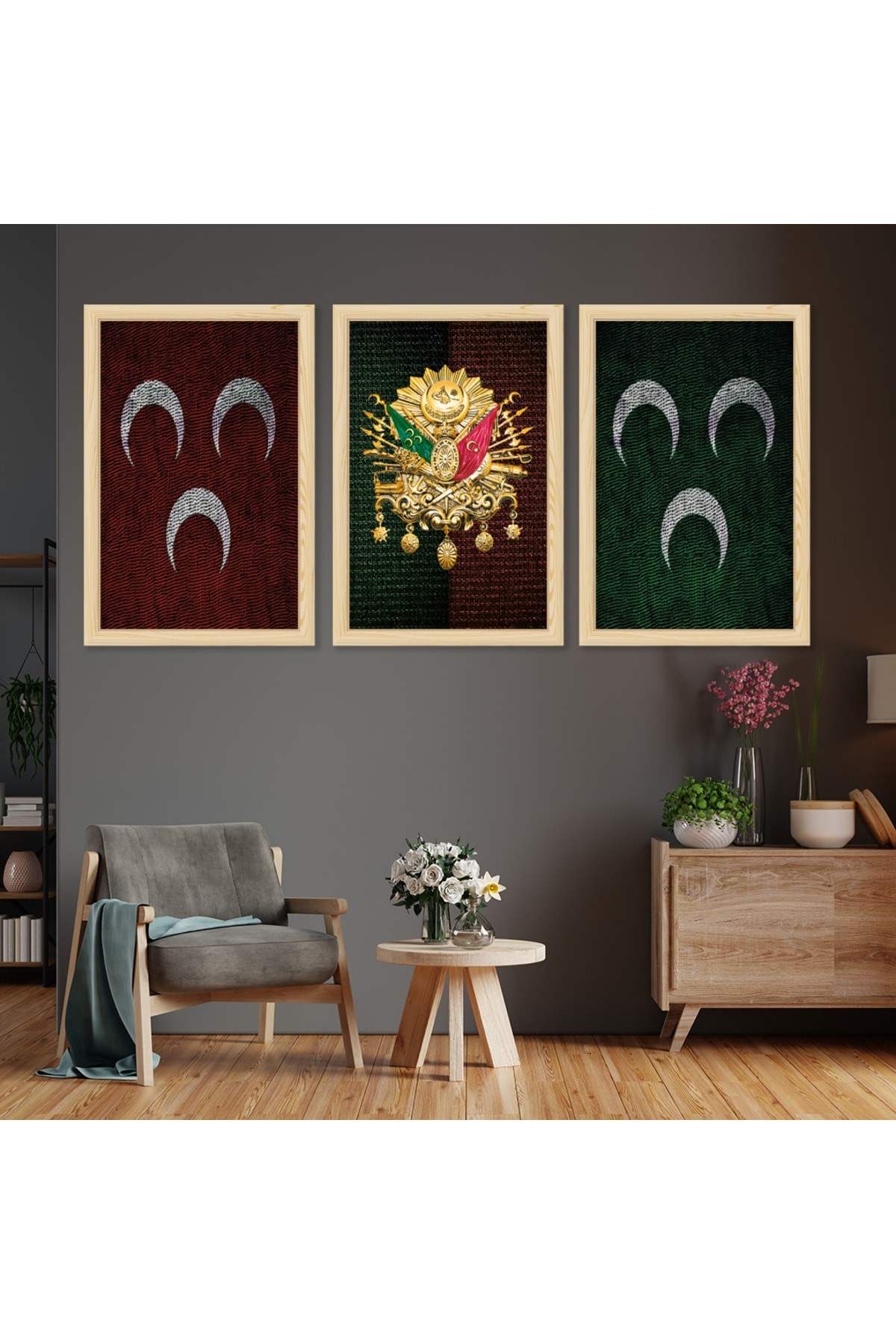 Sanat Tablosu Ahşap Çerçeveli Osmanlı Tuğrası Tablo