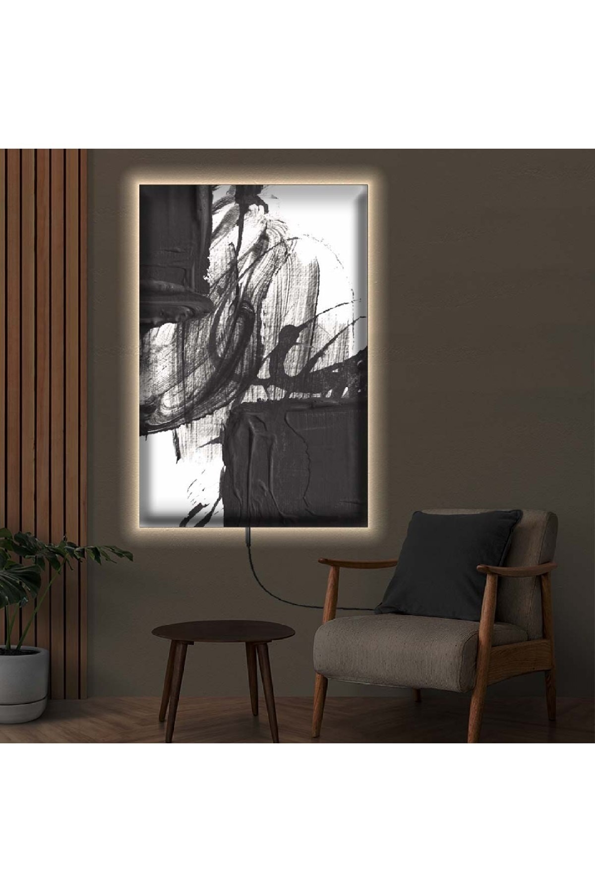 Modern Tablo Ledli Soyut Desen Dijital Baskı Kanvas Tablo 50X70Cm