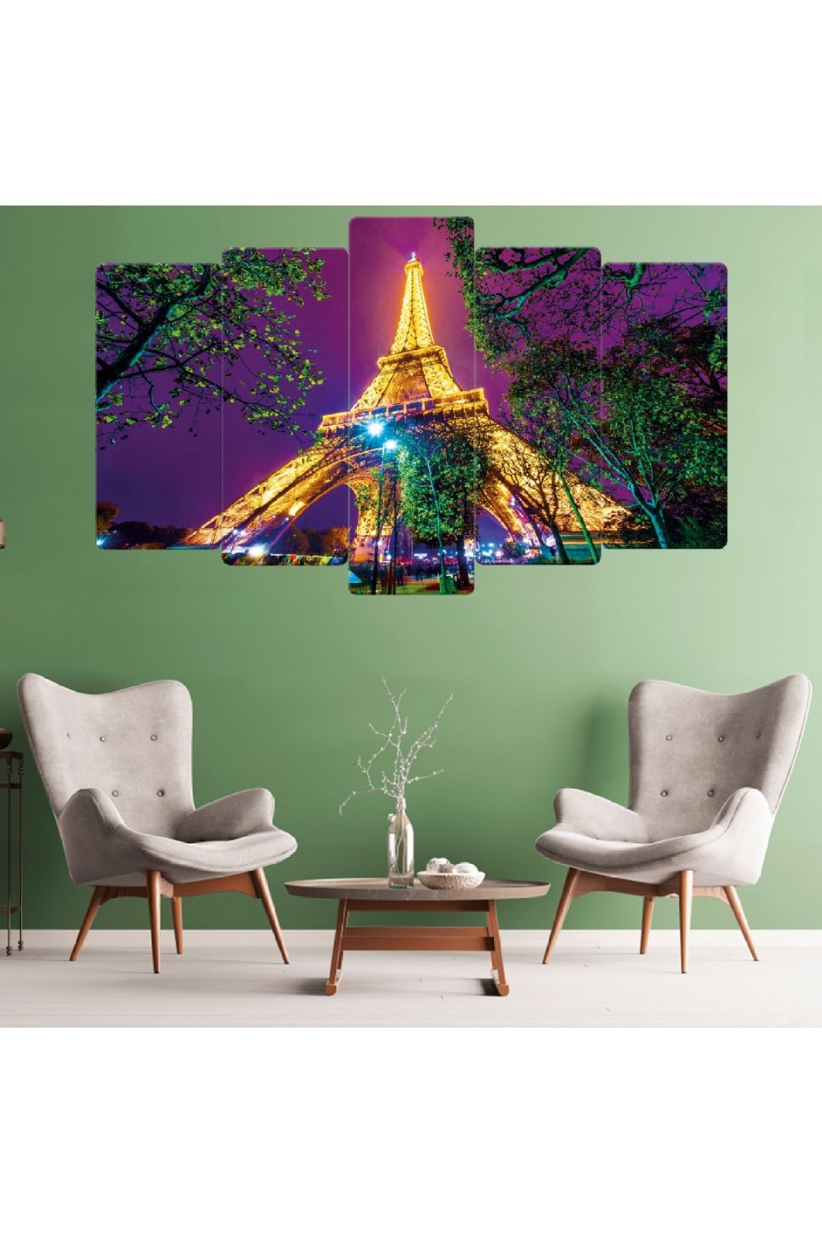 Zevahir 5 Parça Mdf Eiffel Kulesi Paris Tablosu