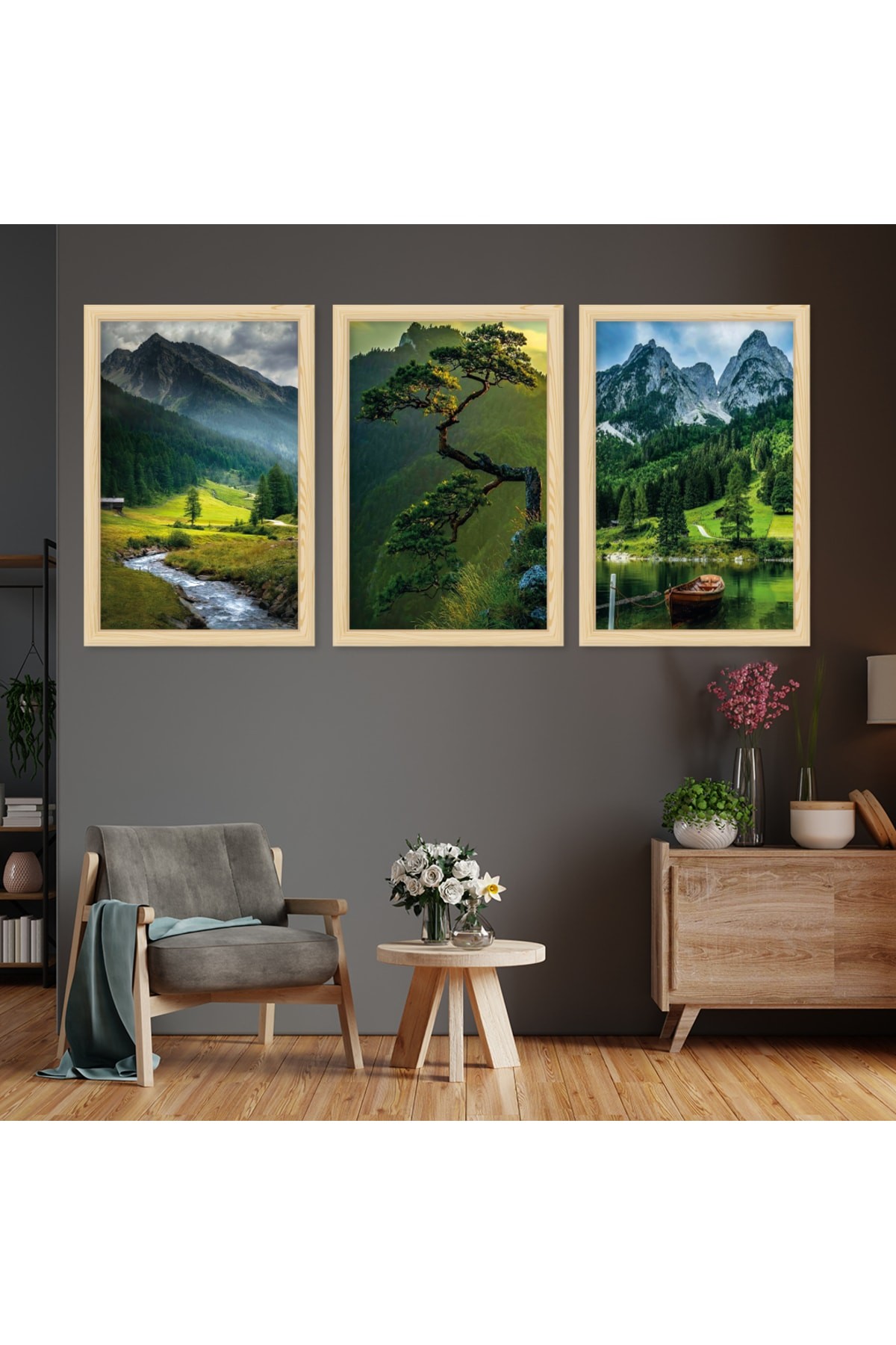 Salon Tablosu Ahşap Çerçeveli Doğa Tablo