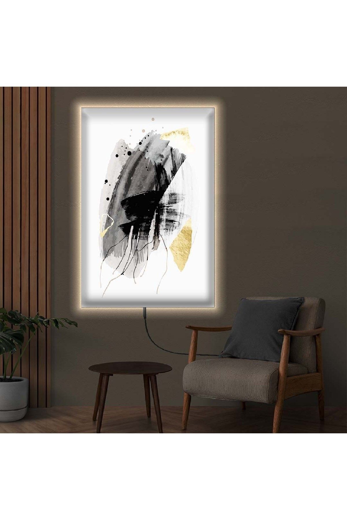 Ledli 50x70 Soyut Desen Kanvas Tablo