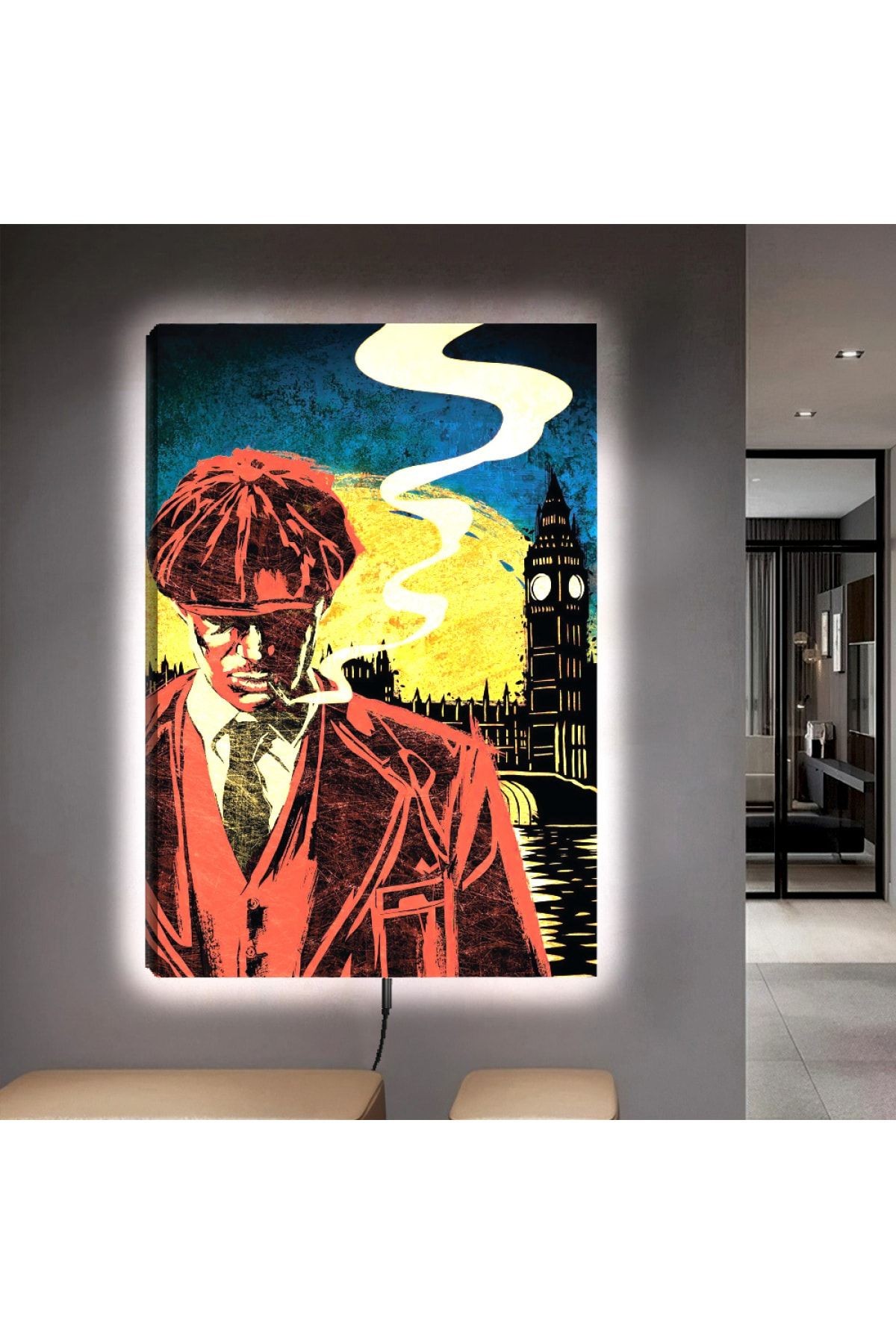 Ledli 90x60 Peaky Blinders Kanvas Tablo