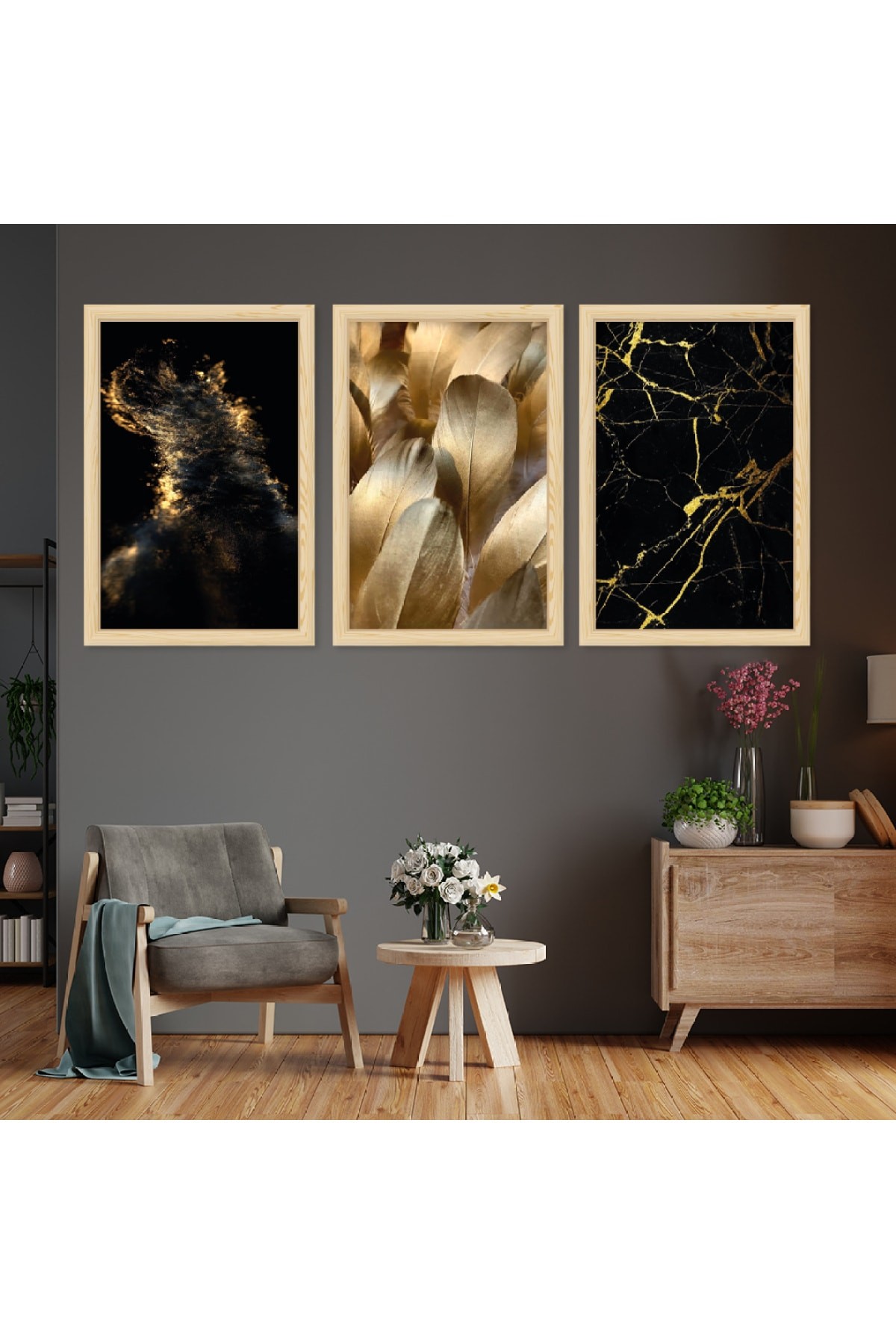 Minimalist Temalı Ahşap Çerçeveli Modern Tablo