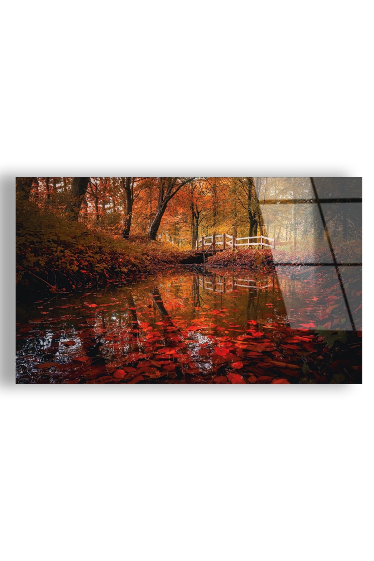 Modern Tablo Sonbahar UV Baskı Kırılmaz Cam Tablo